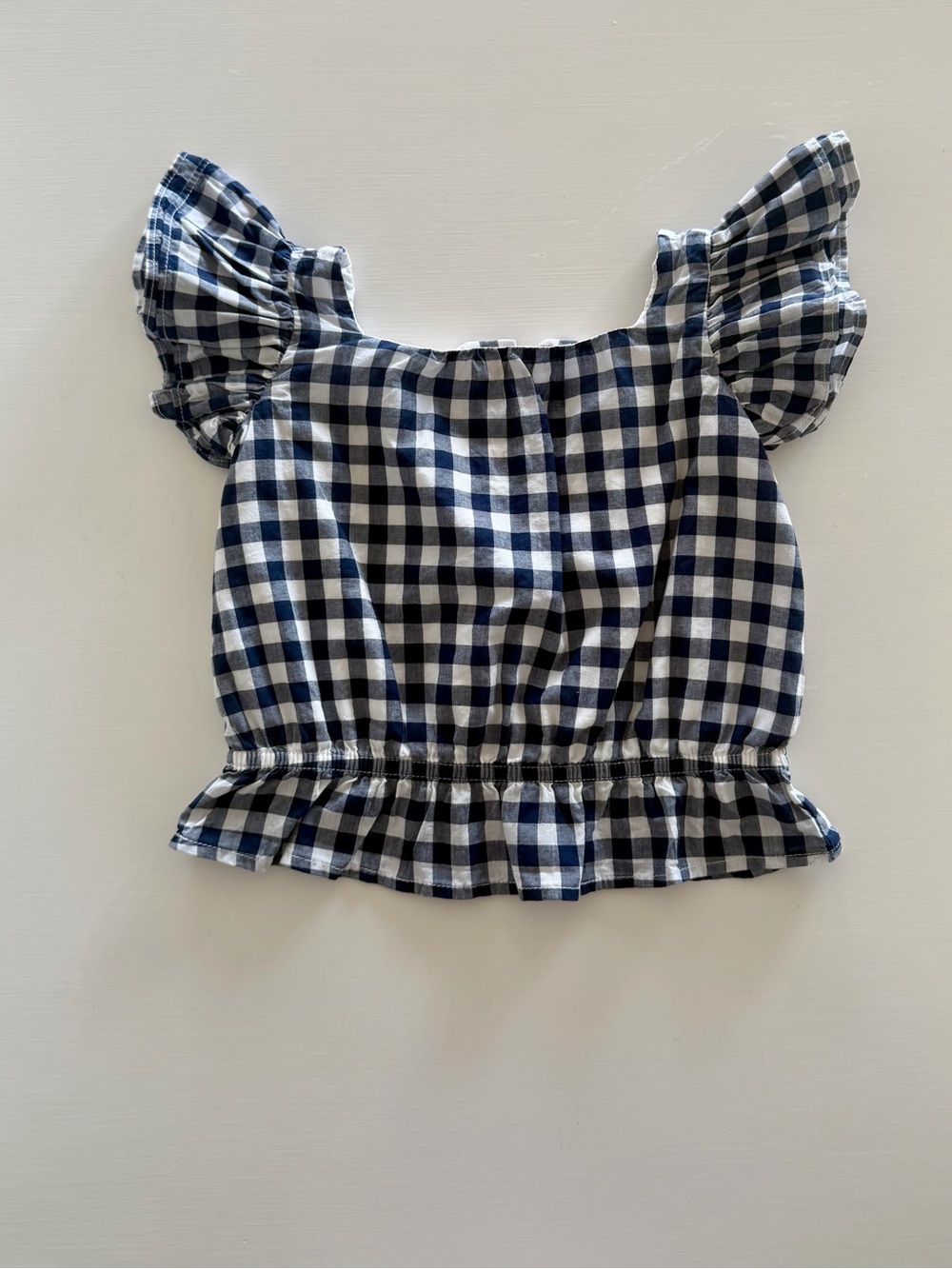 Janie and Jack Navy & White Gingham Button Shirt 2T